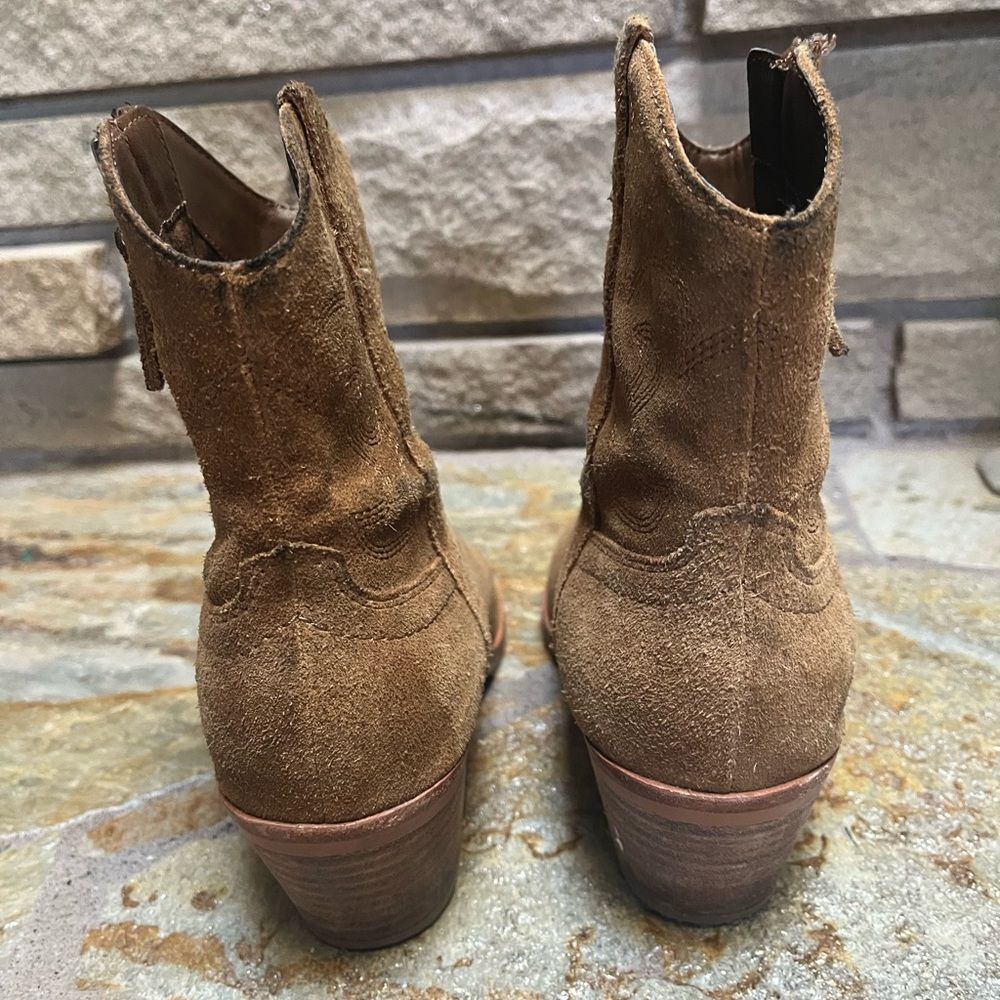 Dolce Vita Solow Suede Pointed Toe Cowboy Western Boots Suede Brown Tan 7.5 - Picture 7 of 12